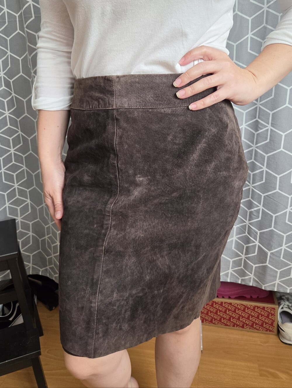 Express Brown Suede Pencil Skirt
